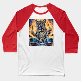 fiery cat loves playing drums Baseball T-Shirt